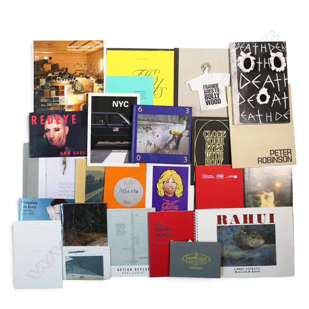 BOX OF NZ CONTEMPORARY EXHIBITION PAMPHLETS AND CATALOGUES INCL. NELL Image 1++